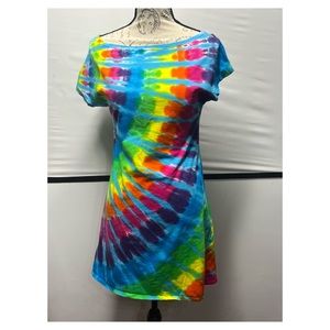 Liquid Blue T-Shirt Dress #Y254589